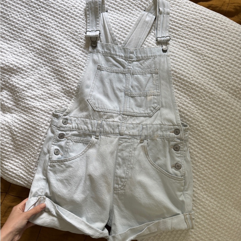 Free People Ziggy Shortalls Light Wash